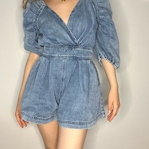 FREE PEOPLE Denim Romper
